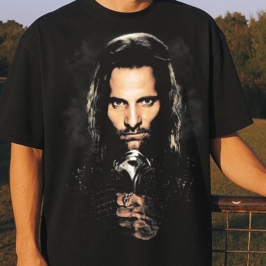 Discover Aragorn Lord of the Rings T-Shirt, Retro LOTR Bootleg Shirt