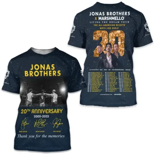Discover Jonas Brothers 3D Shirt 2025 Classic 3D T-shirt