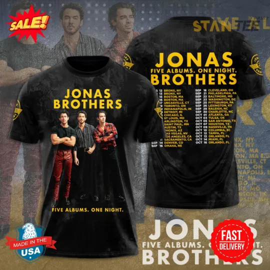 Discover New!!! Jonas Brothers 3D t-shirts S-5XL