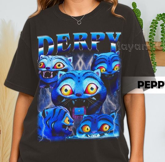 Discover Retro 90's Derpy T-Shirt, Derpy The Tiger And Bird Fan Bootleg Tee T-Shirt