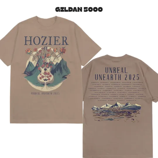 Discover Unreal Unearth 2025 Guitar Tour Tee - Hozier T-Shirt