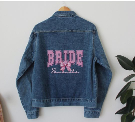 Discover Mrs Jacket Bride Jean Jacket, Bridal Denim Jacket, Custom Jean Jacket, Customizable Bachelorette Jacket, Personalized Engagement Jacket