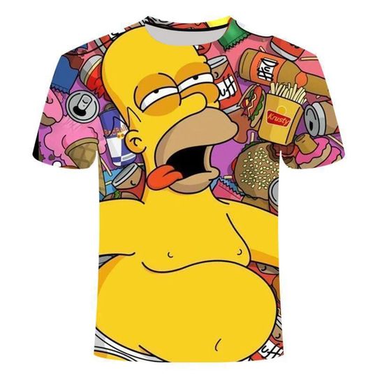 Discover Disneyyy 3D Print Simpson Cute Cartoon 3D Print T-Shirt