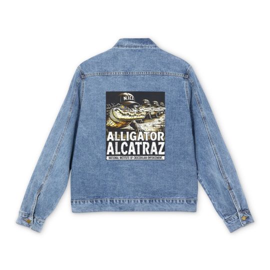 Discover Alligator Alcatraz Denim Jacket – Everglades Florida Parody Jean Jacket, Funny Wildlife Tee
