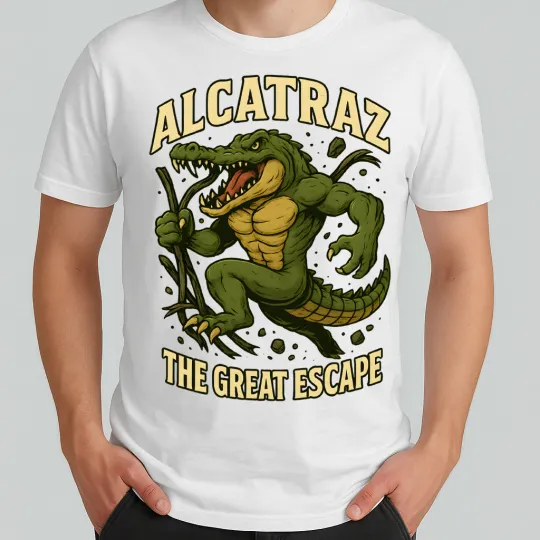 Discover Alcatraz The Great Escape Everglades Florida Shirt Funny Alligator Parody Tee