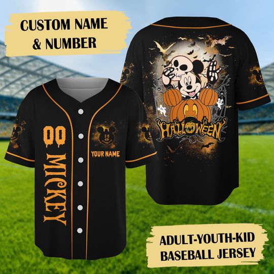 Discover Personalized Mickeyy Halloween Baseball Jersey