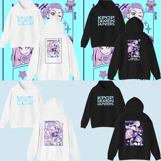 Discover KPOP Demon Hunters Hoodies Rumi Zoey Mira Huntrix