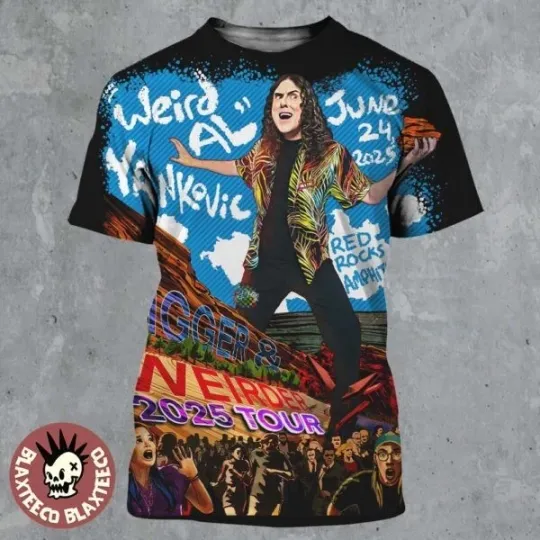 Discover Weird Al Yankovic Bigger And Weirder 2025 Tour Poster For Show Shirt