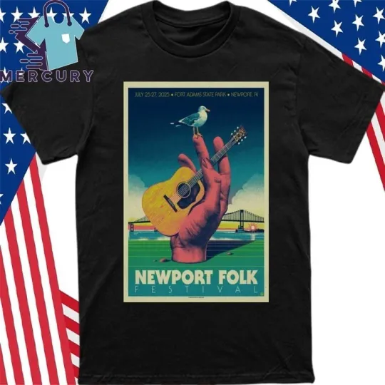 Discover Newport Folk Festival July 25-27 2025 Fort Adams Rhode Island T-Shirt