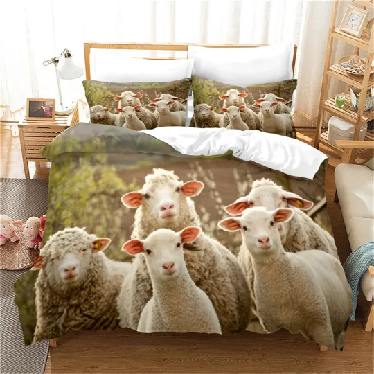Discover Sheep Goat Bedding Set Duvet Cover for Single Double Queen King Size Beds