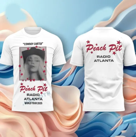 Discover Beyonce Cowboy Carter Peach P Radio Atlanta World Tour 2025 AOP 3D T-Shirt