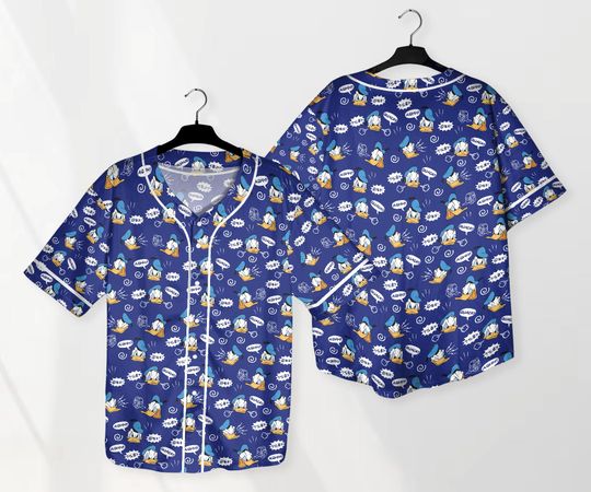 Discover Donald Baseball Jersey Shirt, Funny Duck Button Up Shirt