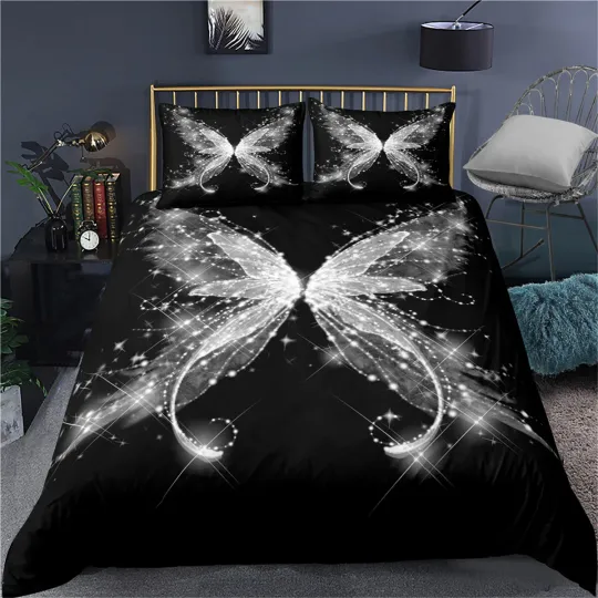 Discover Crystal Butterfly Bedding Set Duvet Cover for Single Double Queen King Size Beds