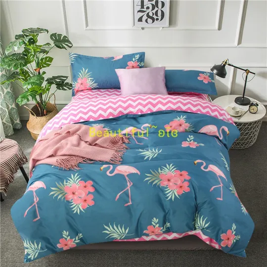 Discover Flamingo Bedding Set Duvet Cover for Single Double Queen King Size Beds