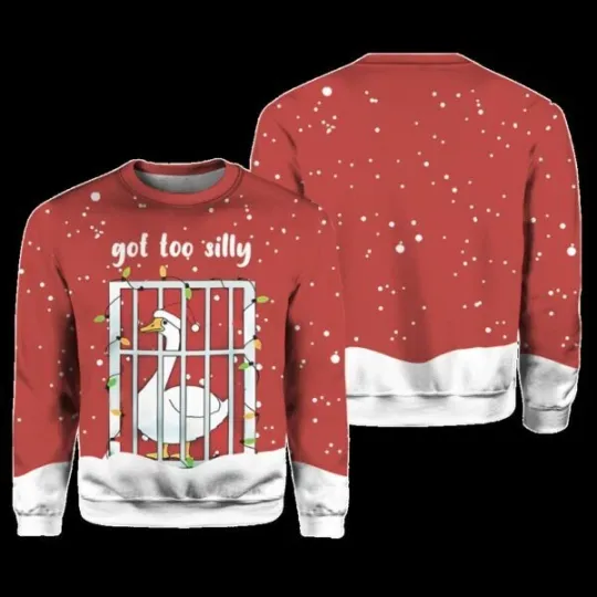 Discover Goose Got Too Silly Ugly Christmas Sweater BG