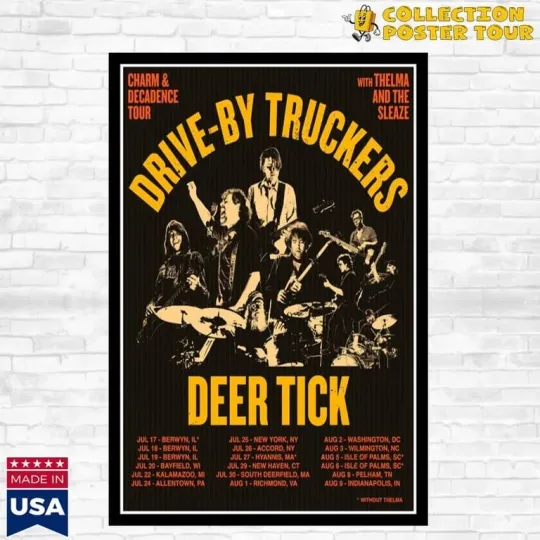 Discover Drive-By Truckers Charm & Decadence Tour 2025 Limited Edition Poster