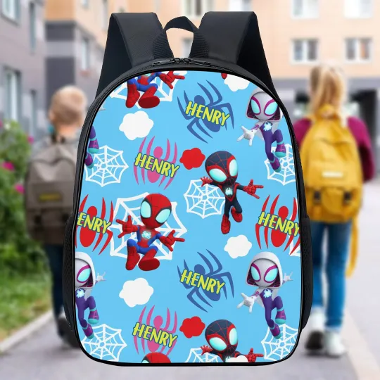 Discover Personalized Spider Hero And Friends Backpack, Supehero Lunch Bag
