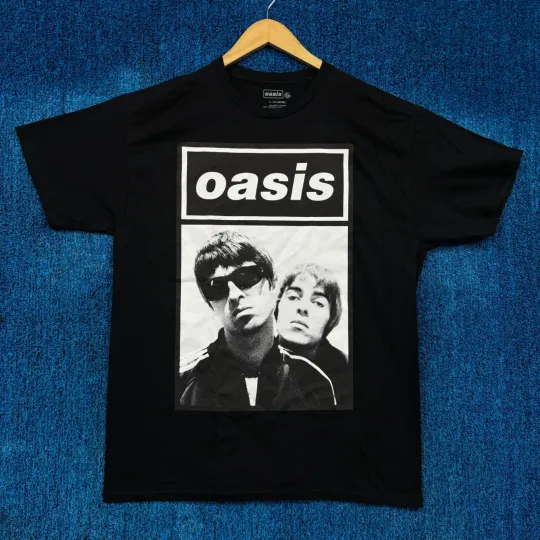 Discover Oasis Noel & Liam Boxed Photo Rock Band T-Shirt