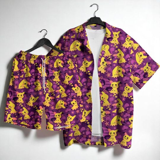 Discover Ghost Mimi Hawaiian Shirt Summer Hawaii Set Tropical Summer Short Hawaii Button-Up Shirt Gifts