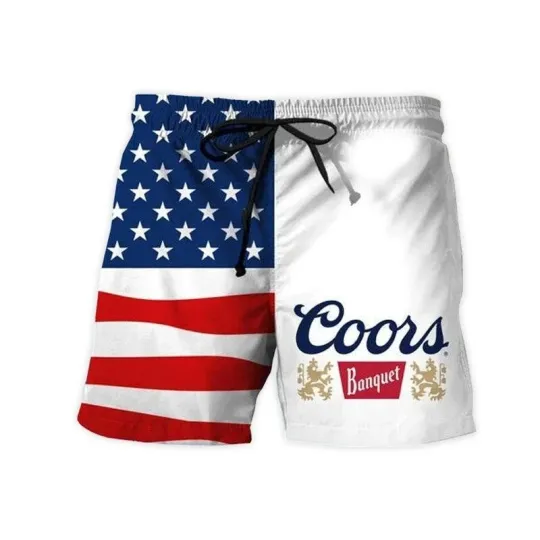 Discover USA Flag Fourth Of July CCOORS Banquet Beach Shorts Men