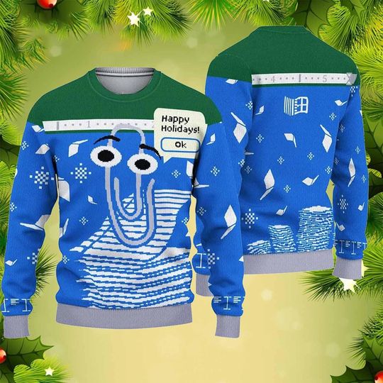 Discover Clippy Happy Holidays Ok Christmas Ugly Sweater