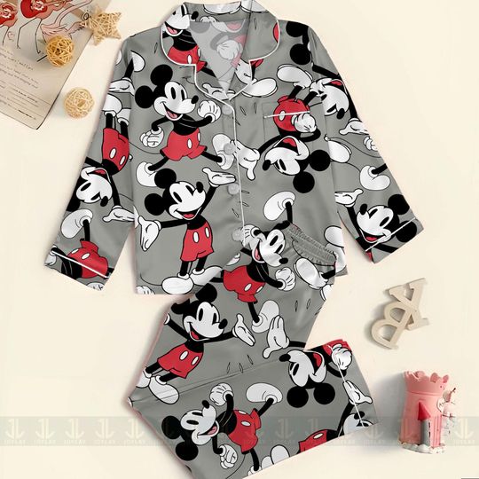 Discover Mickeyy Classic 1928 Unisex Satin Pajamas Set