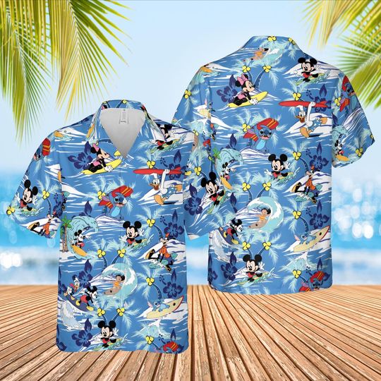 Discover Mickeyy and Friends Surfing Hawaiian Shirt, Family Aloha Matching Shirt