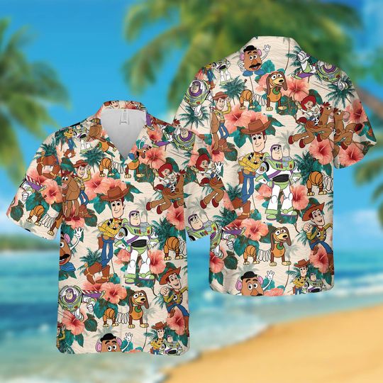Discover Toyyy Storyy Hawaiian Shirt, Disneyyy Summer Shirt, Woodyy & Buzzz Button Shirt