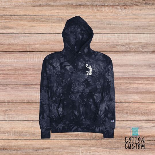 Discover Unisex Tie-Dye Hoodie with Embroidered Basketball Design, Cozy Apparel, Campfire Nights, Gift for Outdoor Lovers