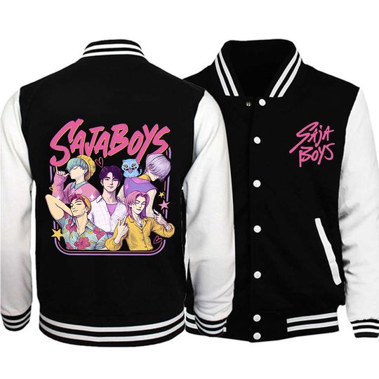 Discover KPop Demon Hunters Saja Boys Baseball Uniform Jacket Harajuku Y2k Fashion Baseball Jackets
