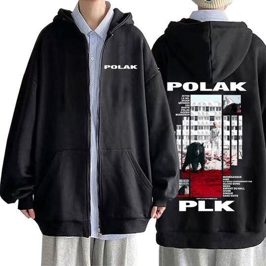 Discover Rapper Plk Polak Print Zipper Hoodie