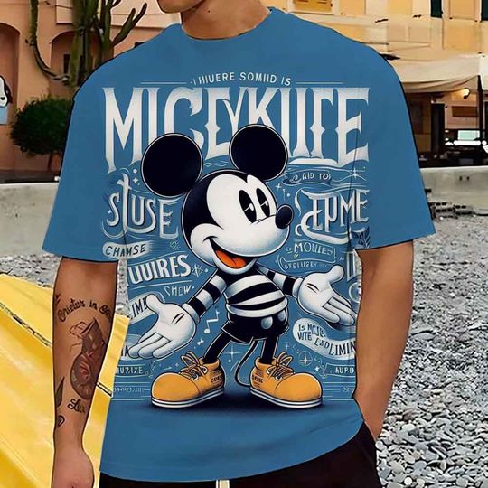 Discover Disneyyy Mickeyy mouse Cartoon Pattern Men's T-shirt
