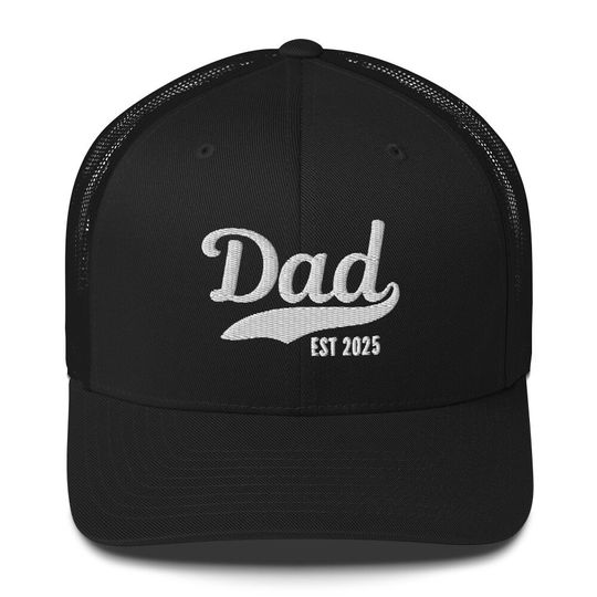 Discover Dad established 2025 new dad gift hat trucker Embroidered