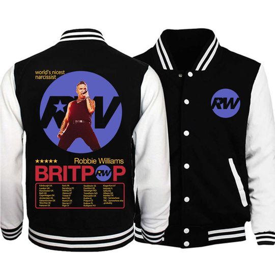 Discover Robbie Williams Britpop Tour 2025 Baseball Jacket