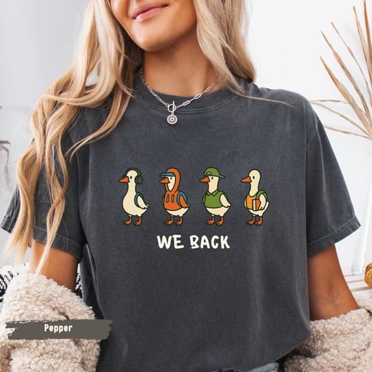 Discover We Back Shirt, Silly Goose Back to School Shirt, Retro Goose Humor First Day Shirt