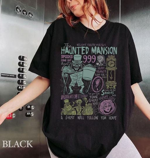 Discover The Hauntedd Mansionn png, Hitchhiking Ghosts Leota Halloween Tee