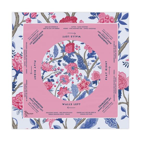 Discover Mahjong Mat, Colorful Floral Design Mahjong Mat