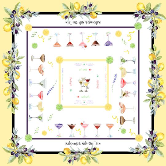 Discover Mahjong Mat with Martini Cocktails | Fun Mahjong Mat with Charleston Instructions