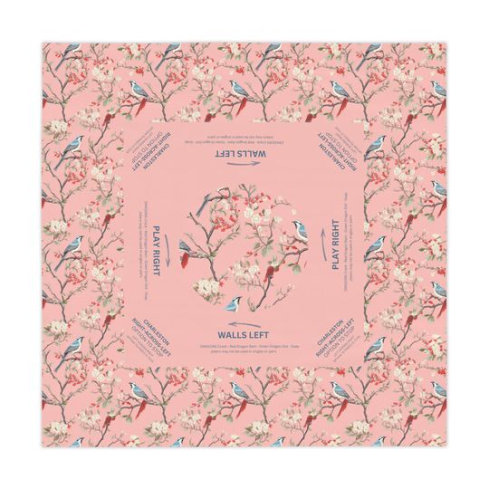 Discover Mahjong Tablecloth, Birdie Design, Pink and Blue Decor, Mahjong Lover Gift, Game Night Decor, Playful Table Cover