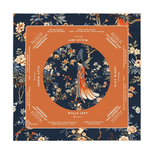 Discover Orange and Navy Mahjong Mats, Gift for Friends
