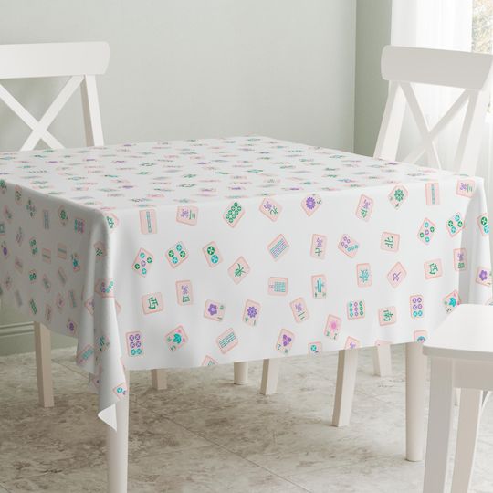Discover Mahjong Tablecloth Pastel Mahjong Play Instruction Mahjong Tile Pattern