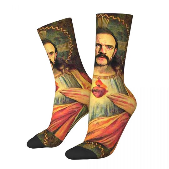 Discover Men Saint Lemmy Socks Cotton Casual Jesus Socks