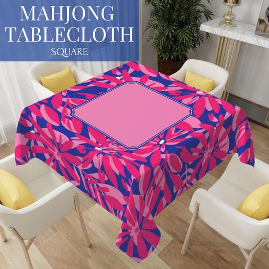 Discover Mahjong Table Cover - Pink Floral Mahjong Table Mat - Mahjong Accessories - Mahjong Gifts - Mahjong Mat - Mahjong Bag