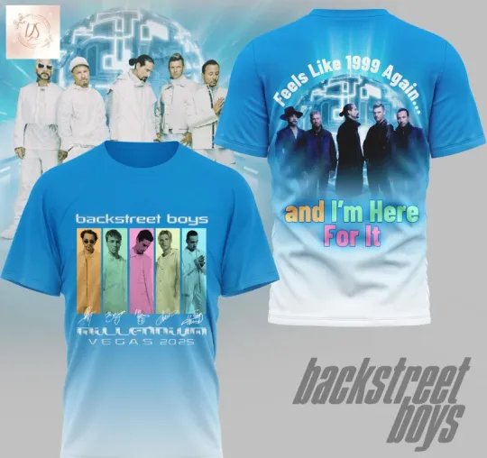 Discover Backstreet Boys Millennium Vegas 2025 3D Printed T-Shirt