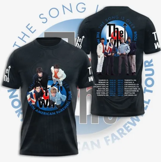 Discover The Who The North American Farewell Tour 2025 The Song Is Over 3D T-Shirt