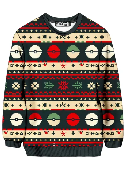 Discover Poké Ball Blizzard Christmas Ugly Sweatshirt, Christmas Ugly Sweatshirt