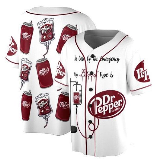 Discover Dr Pepper Est 1885 Baseball Jersey, Gift for Dr Pepper Soda Lover