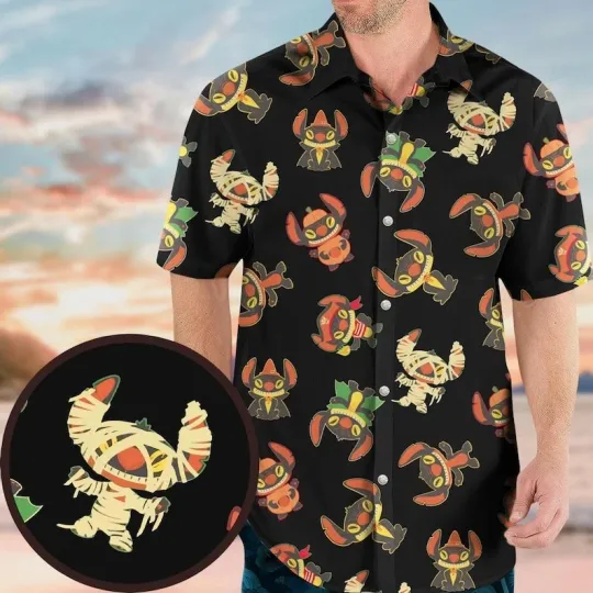 Discover Stitchh Cosplay Costume Halloween Lilo & Stitchh Spooky Season Hawaiian Shirt