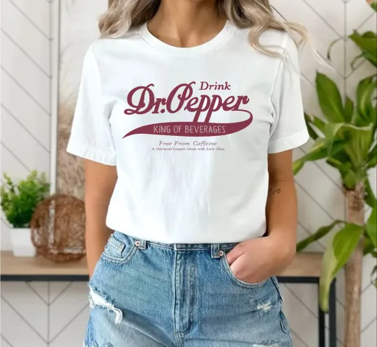 Discover Vintage Dr Pepper Tshirt King of Beverages Logo Tee Retro Soda Graphic Shirt