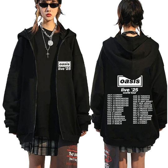 Discover Rock Band O-Oasis Live 25 Tour Zipper Hoodie